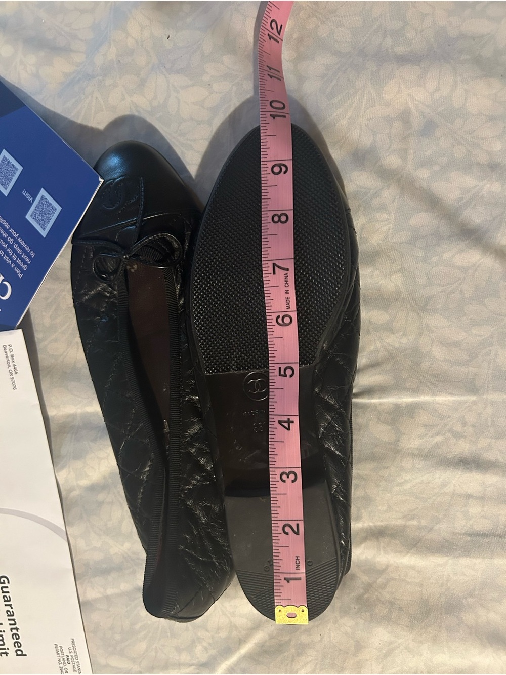 CHANEL Black Quilted Leather CC Logo Ballet Flats - Picture 7 of 7